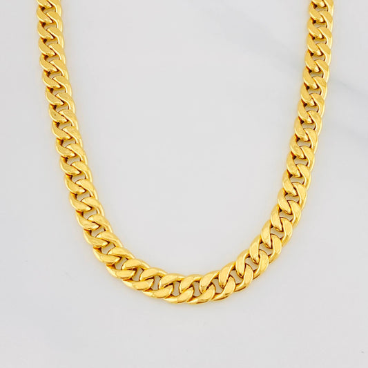 Cadena Cubana 14.6g / 60cm / 7mm Oro Amarillo 18K
