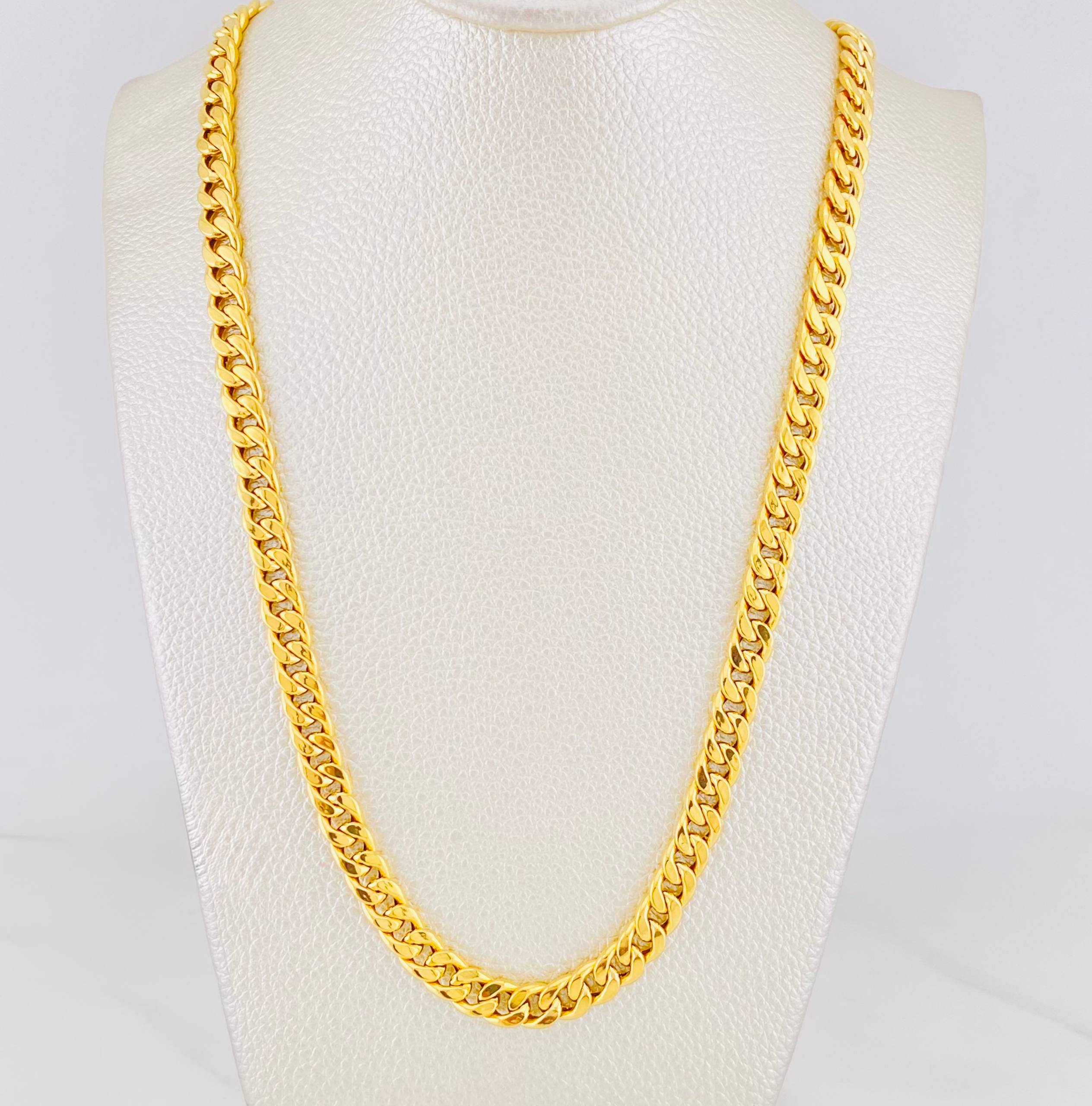 Cadena Cubana 14.6g / 60cm / 7mm Oro Amarillo 18K