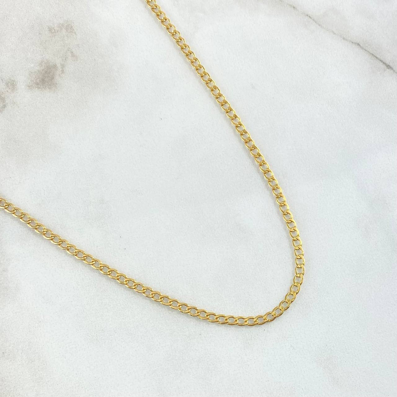 Cadena Cubana 3.3gr / 60cm / 2.4mm Oro Amarillo +0 18K ©