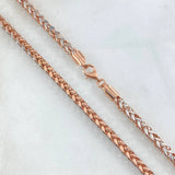 Cadena Franco 17.7gr / 60cm / 3.4mm Dos Oros Blanco Rosa +3 18K ©