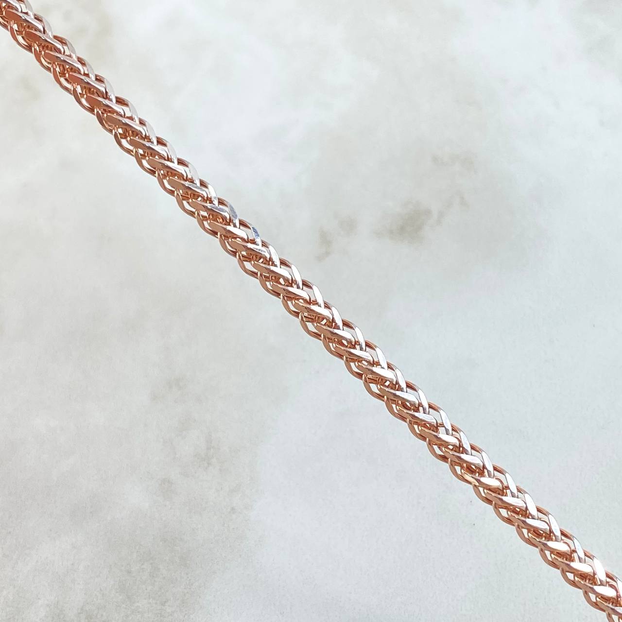 Cadena Franco 17.7gr / 60cm / 3.4mm Dos Oros Blanco Rosa +3 18K ©