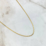 Cadena Plana 3.1gr / 45cm / 2mm Diamantada Oro Amarillo+3 18K