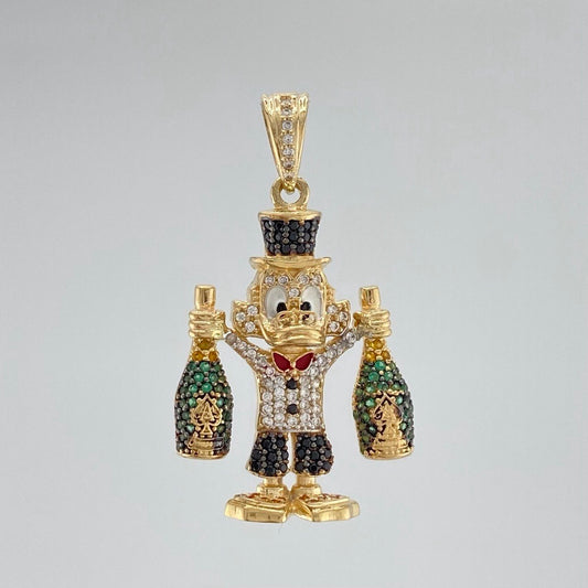 Dije Pato Botella Champagne 9 g / 3.7 cm Tres Oros 18K