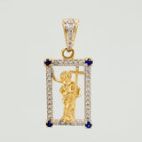Dije Jesus Resucitado 2.4 g / 2.4 cm Dos Oros Amarillo Blanco 18K