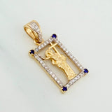 Dije Jesus Resucitado 2.4 g / 2.4 cm Dos Oros Amarillo Blanco 18K