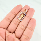 Dije Jesus Resucitado 2.4 g / 2.4 cm Dos Oros Amarillo Blanco 18K