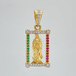 Dije Virgen Guadalupe 2.3 g / 2.5 cm Dos Oros Amarillo Blanco 18K