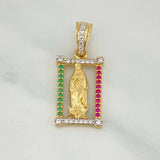 Dije Virgen Guadalupe 2.3 g / 2.5 cm Dos Oros Amarillo Blanco 18K