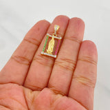 Dije Virgen Guadalupe 2.3 g / 2.5 cm Dos Oros Amarillo Blanco 18K