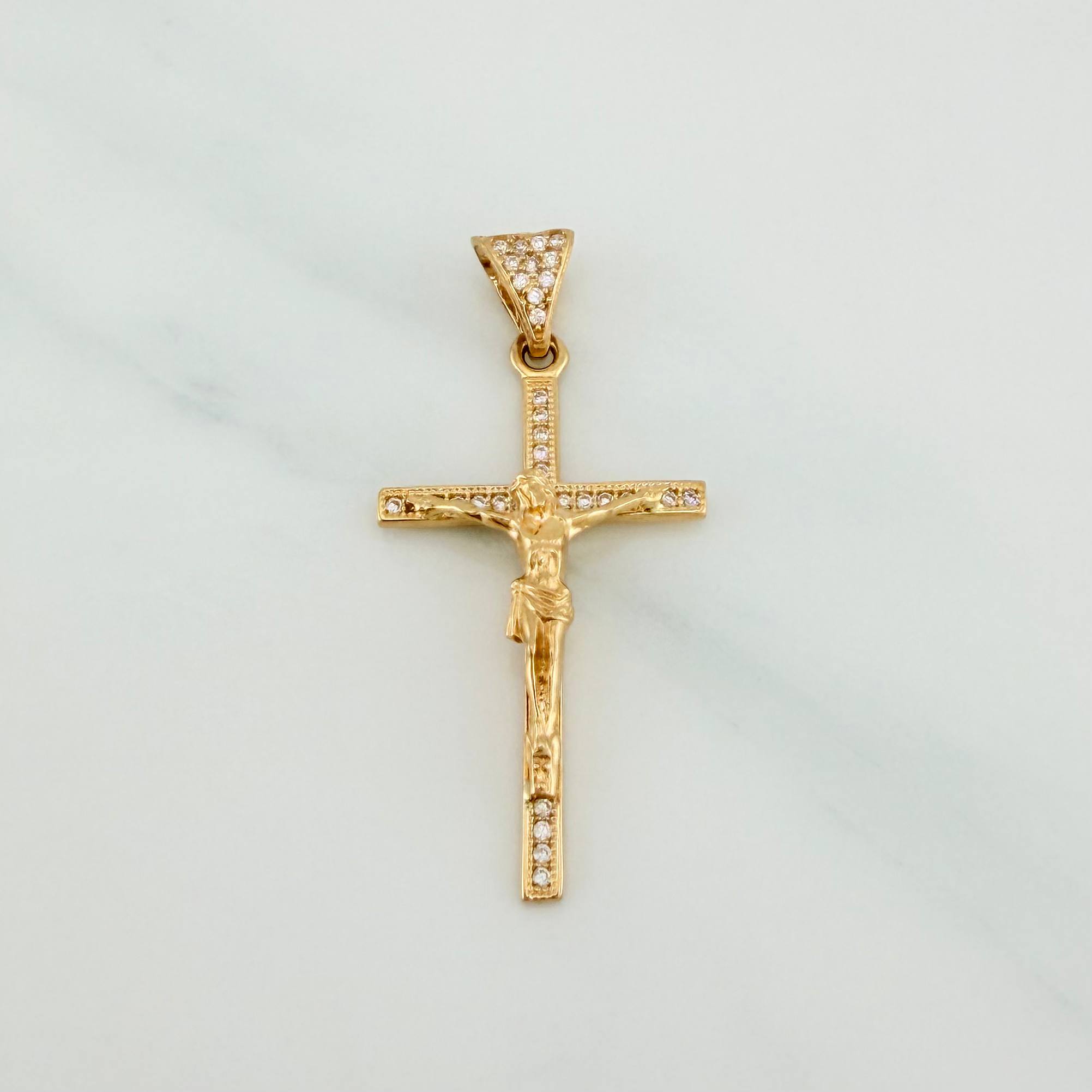 Dije Cruz Cristo 2.5 g / 4 cm Oro Amarillo 18K