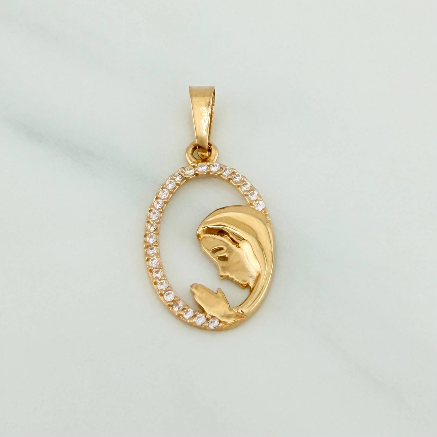 Dije Virgen Maria 1.05 g / 2.5 cm Oro Amarillo 18K