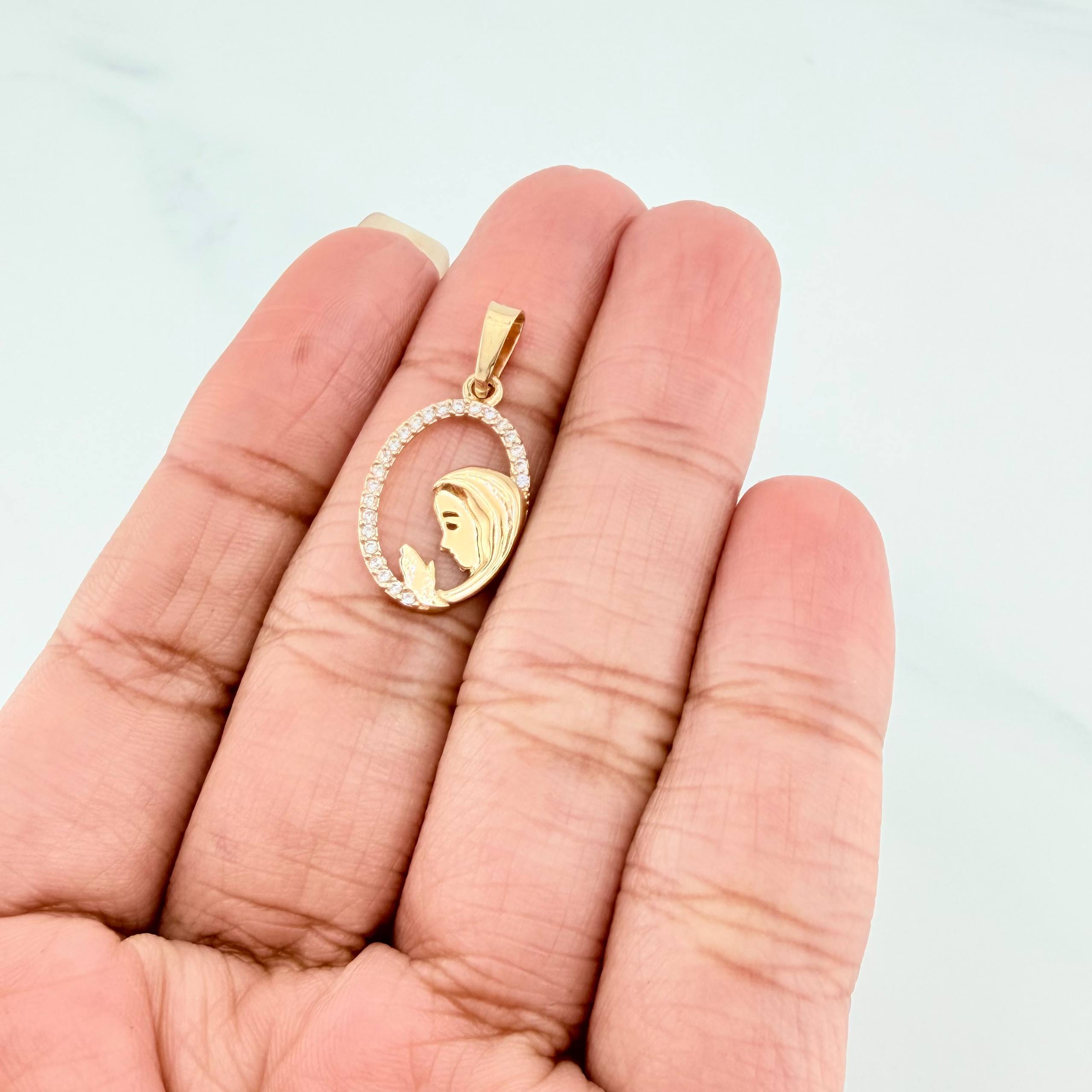 Dije Virgen Maria 1.05 g / 2.5 cm Oro Amarillo 18K