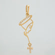 Dije Virgen Maria Cruz 0.75 g / 3.8 cm Oro Amarillo 18K