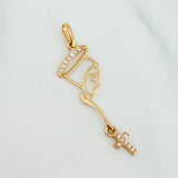 Dije Virgen Maria Cruz 0.75 g / 3.8 cm Oro Amarillo 18K