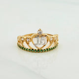 Anillo Corona 15S 2.1 g / T5 Dos Oros Amarillo Blanco 18K