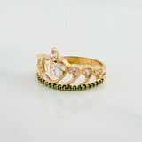 Anillo Corona 15S 2.1 g / T5 Dos Oros Amarillo Blanco 18K