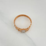 Anillo Correa Corona 1.95 g / T7 Dos Oros Blanco Rosa 18K