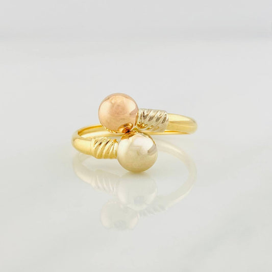 Anillo Tu y Yo 1.35g / TModulable Tres Oros 18K