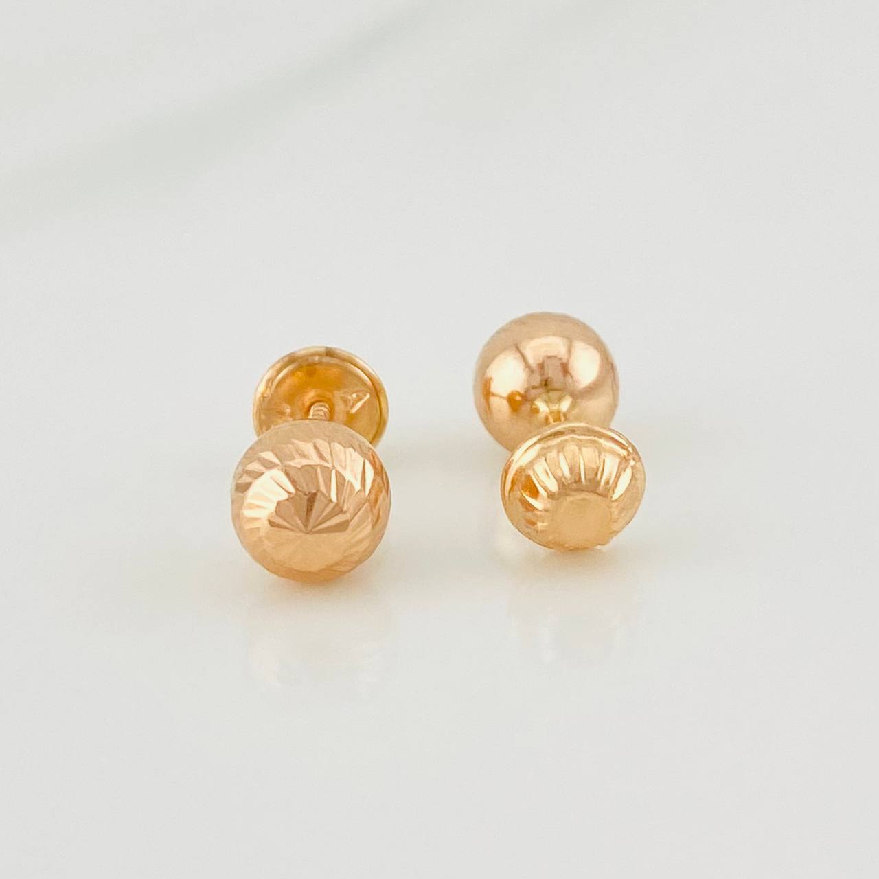 Topos Bola Diamantada 0.65g / 6mm Oro Rosa 18K