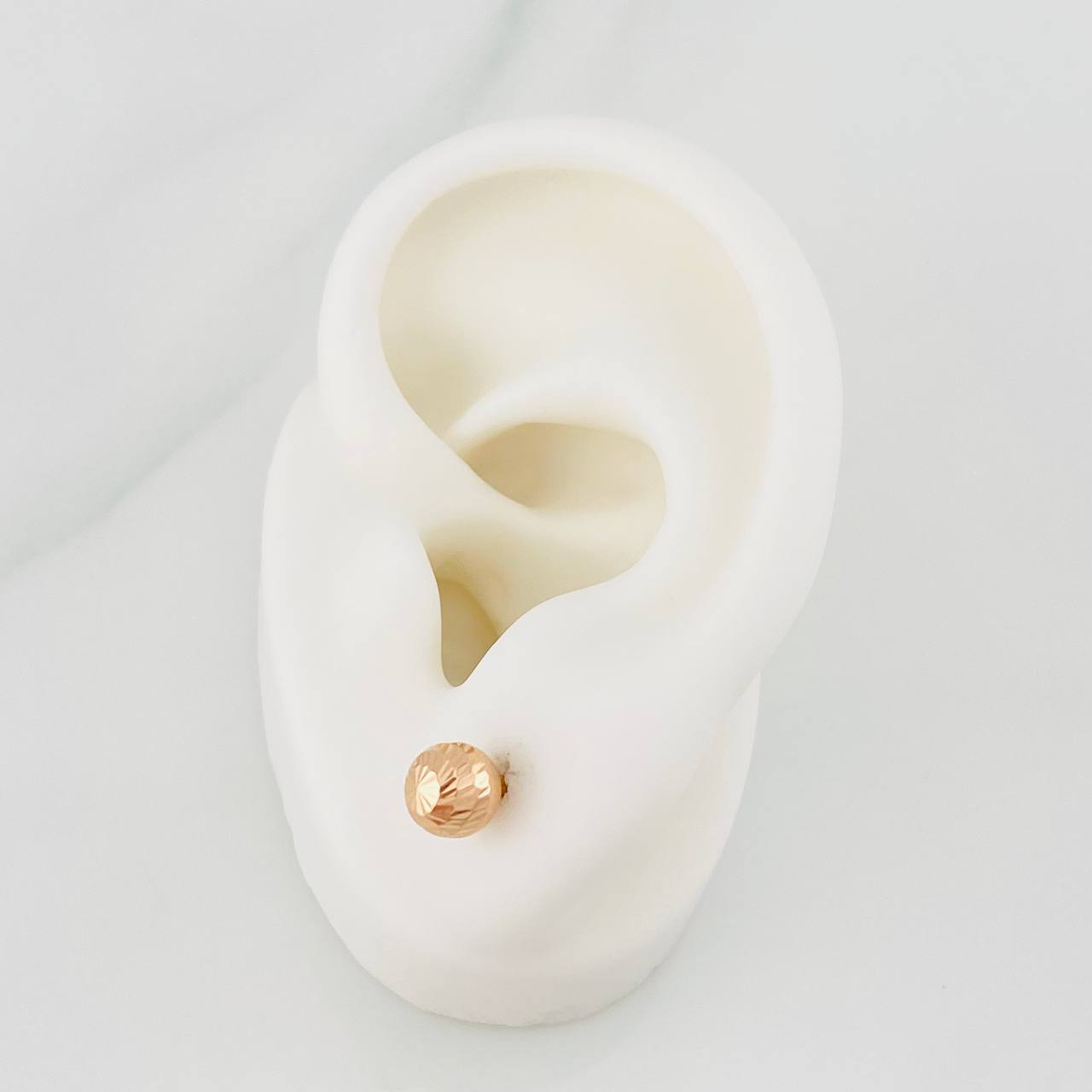Topos Bola Diamantada 0.65g / 6mm Oro Rosa 18K