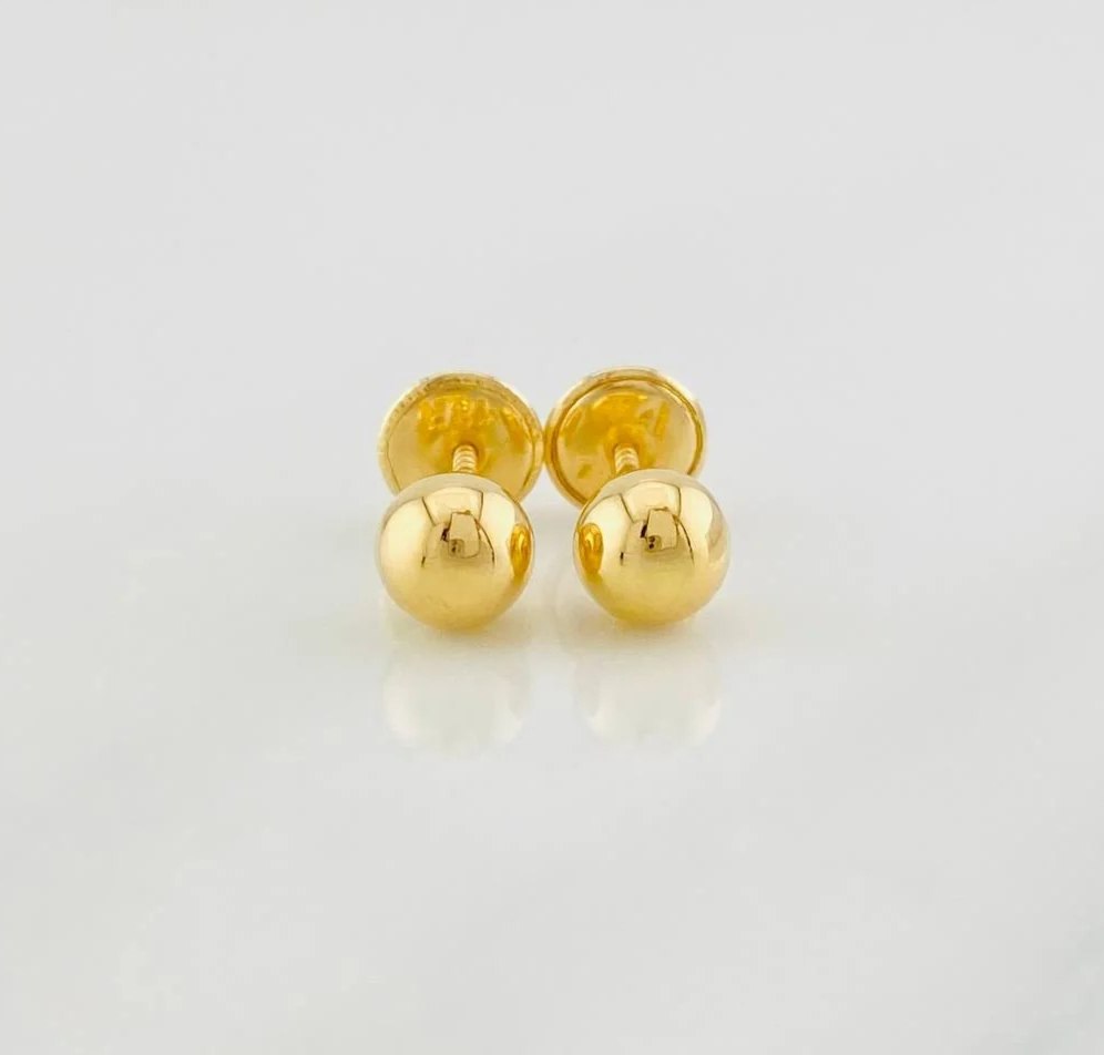 Topos Bola Lisa 0.8g / 7mm Oro Amarillo 18K