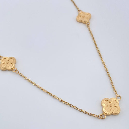 Cadena Trebol 4.95gr / 46cm / 1.1mm Oro Amarillo 18K $