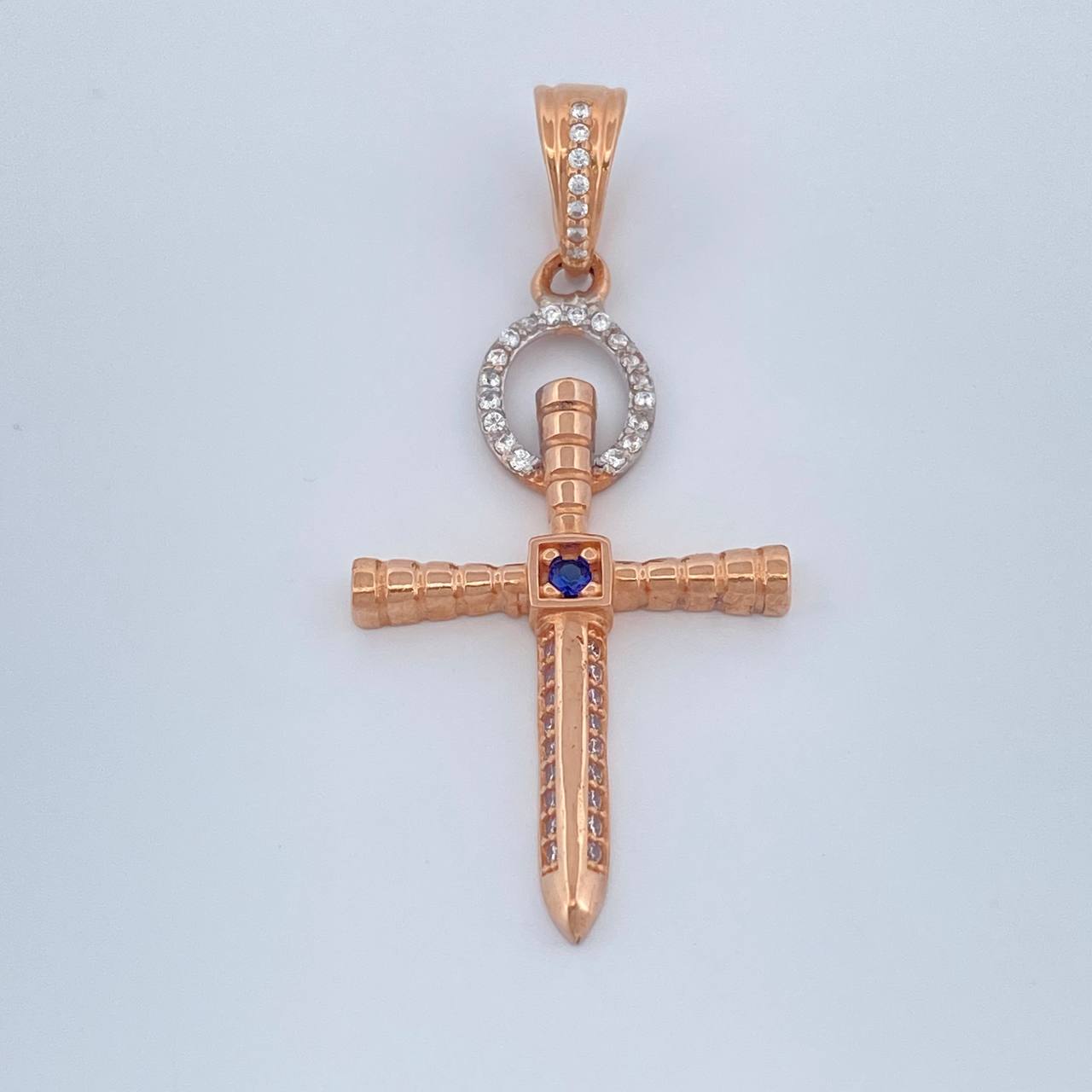 Dije Clavo 3.6gr / 4.2cm / Dos Oros Rosado Blanco 18K $