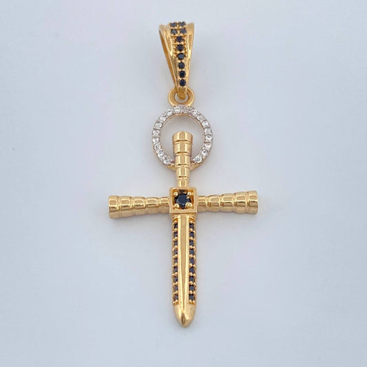 Dije Clavo 3.75gr / 4.4cm / Dos Oros Amarillo Blanco 18K $