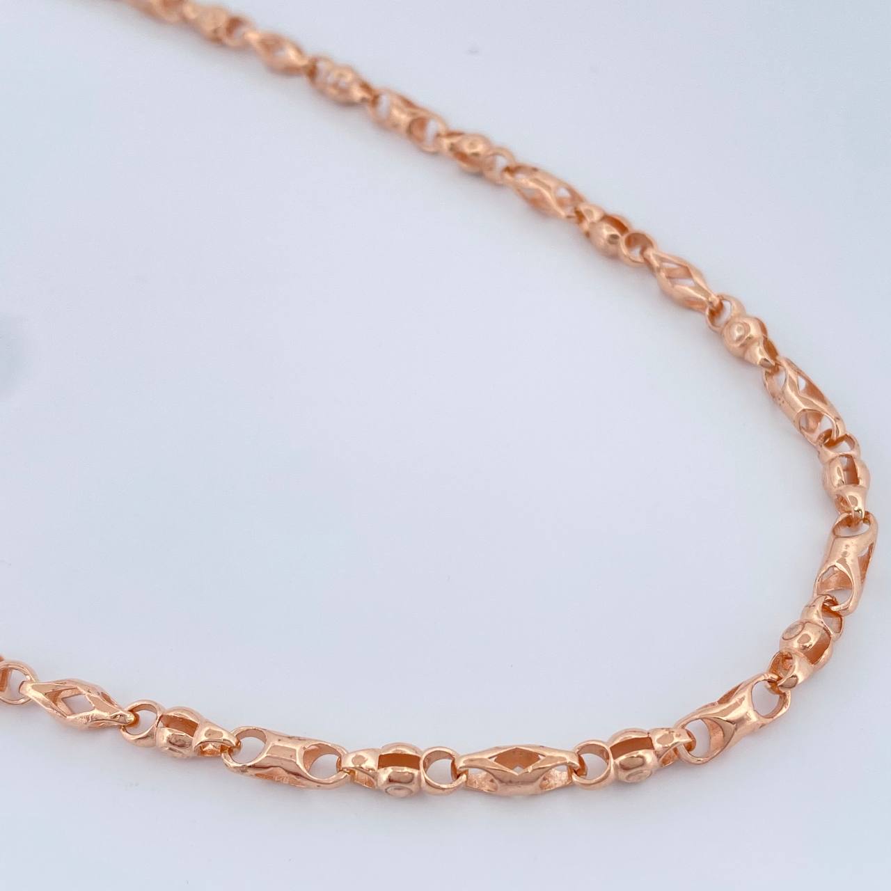 Cadena Rustica Rombos 13.35gr / 45.5cm / 3mm Oro Rosa 18K $