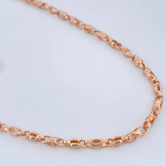 Cadena Rustica Rombos 13.35gr / 45.5cm / 3mm Oro Rosa 18K $