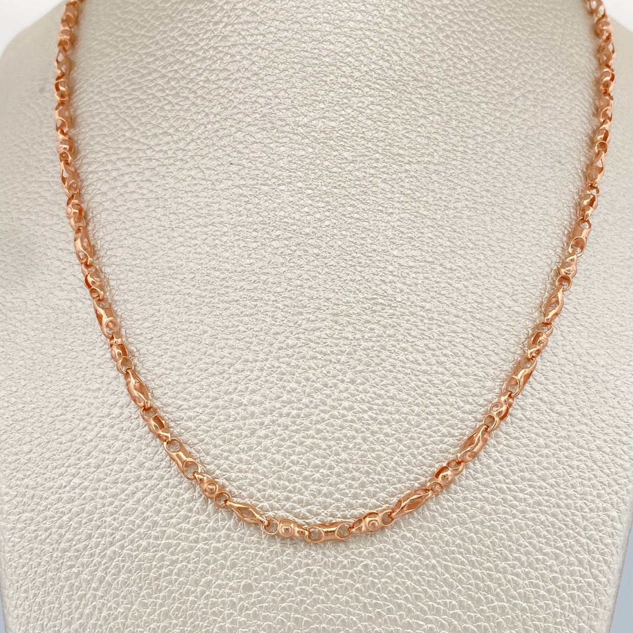 Cadena Rustica Rombos 13.35gr / 45.5cm / 3mm Oro Rosa 18K $