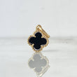 Dije Trebol VCyA 1.2gr / 1.7cm / Agata Negra Punteada Oro Amarillo Nac.Esp.