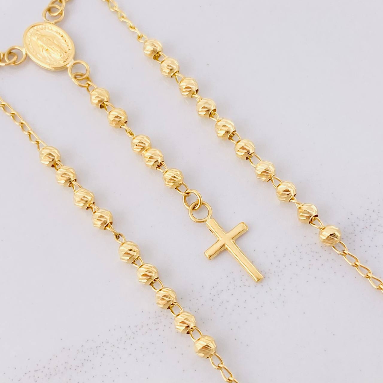 Rosario Virgen Milagrosa 5.75g / 50cm / 3mm Oro Amarillo 18K