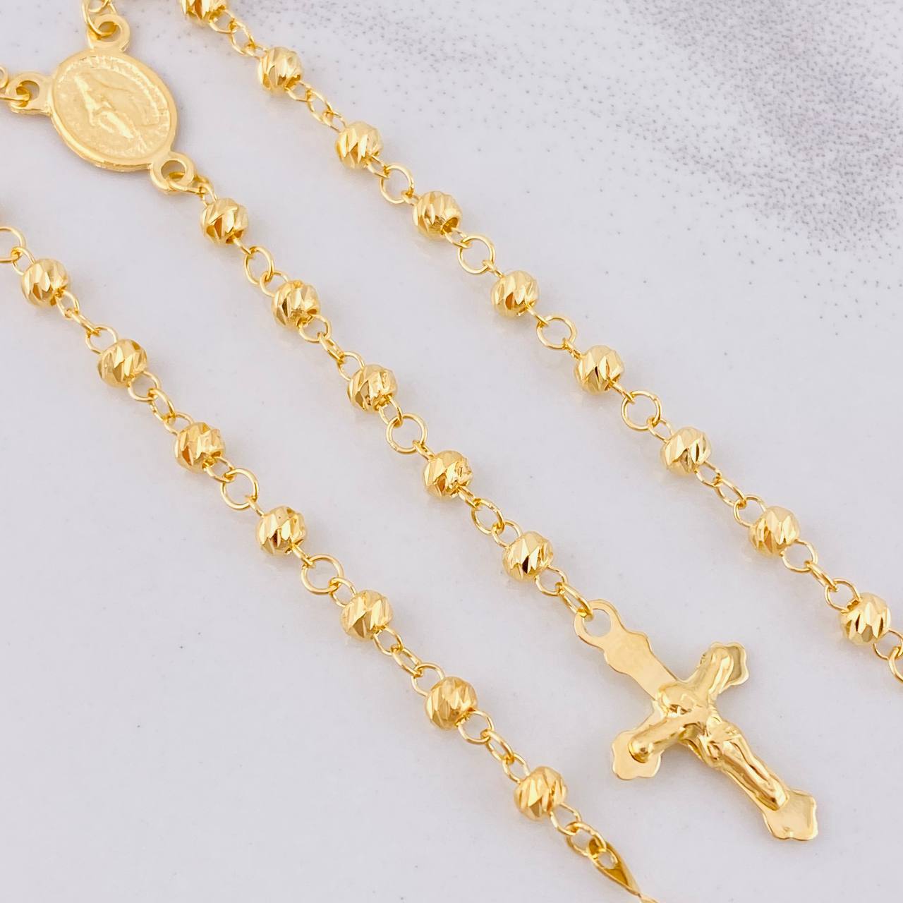 Rosario Virgen Milagrosa 6.3g / 50cm / 3mm Oro Amarillo 18K