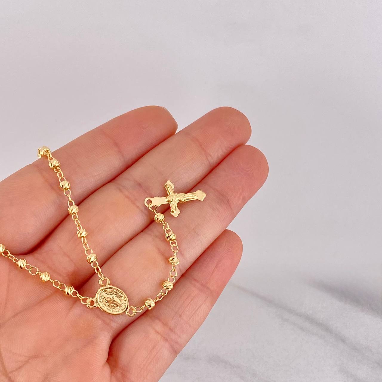 Rosario Virgen Milagrosa 6.3g / 50cm / 3mm Oro Amarillo 18K