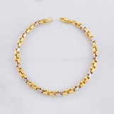 Pulso Veneciano Cuadrado 6.25g / 21.4cm / 4.3mm Dos Oros Amarillo Blanco 18K