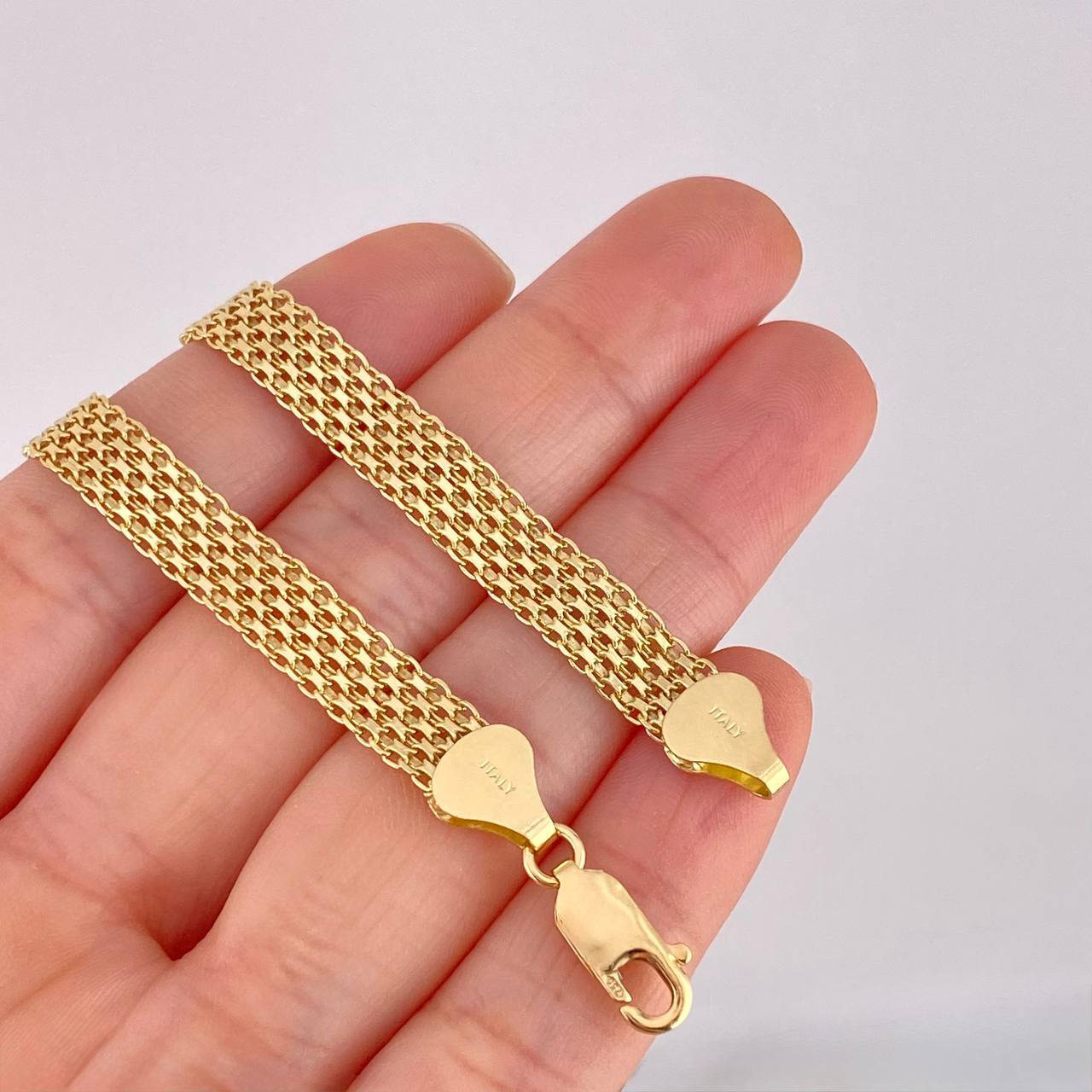 Pulso Chino 8.9g / 20.4cm / 7mm Oro Amarillo 18K