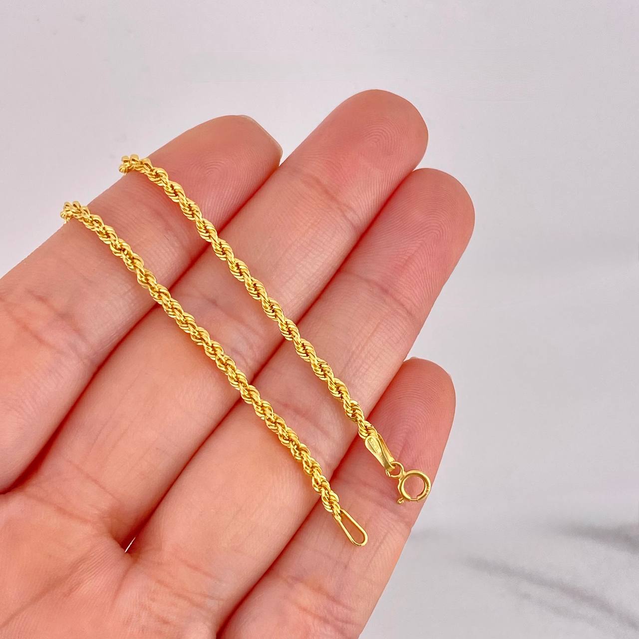 Cadena Lazo 3.35g / 60cm / 2.2mm Oro Amarillo 18K