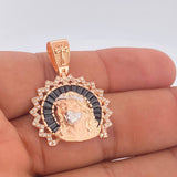 Dije Cristo Rostro 7.35gr / 3.5cm / Dos Oros Blanco Rosa 18K $
