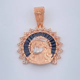 Dije Cristo Rostro 7.35gr / 3.5cm / Dos Oros Blanco Rosa 18K $