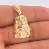 Dije Cristo Rostro 5.45gr / 3.4cm / Dos Oros Amarillo Blanco 18K $