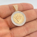 Dije Corona RX 6.6gr / 3.5cm / Dos Oros Amarillo Blanco 18K $