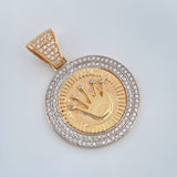 Dije Corona RX 6.6gr / 3.5cm / Dos Oros Amarillo Blanco 18K $