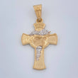 Dije Cruz Rostro Cristo 4.2gr / 3.6cm / Dos Oros Amarillo Blanco 18K $