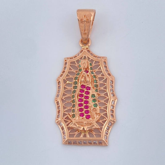 Dije Virgen De Guadalupe 4.35gr / 3.7cm / Oro Rosa 18K $
