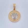 Dije Corona RX 5gr / 3.4cm / Dos Oros Amarillo Blanco 18K $
