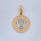 Dije Corona RX 5gr / 3.4cm / Dos Oros Amarillo Blanco 18K $