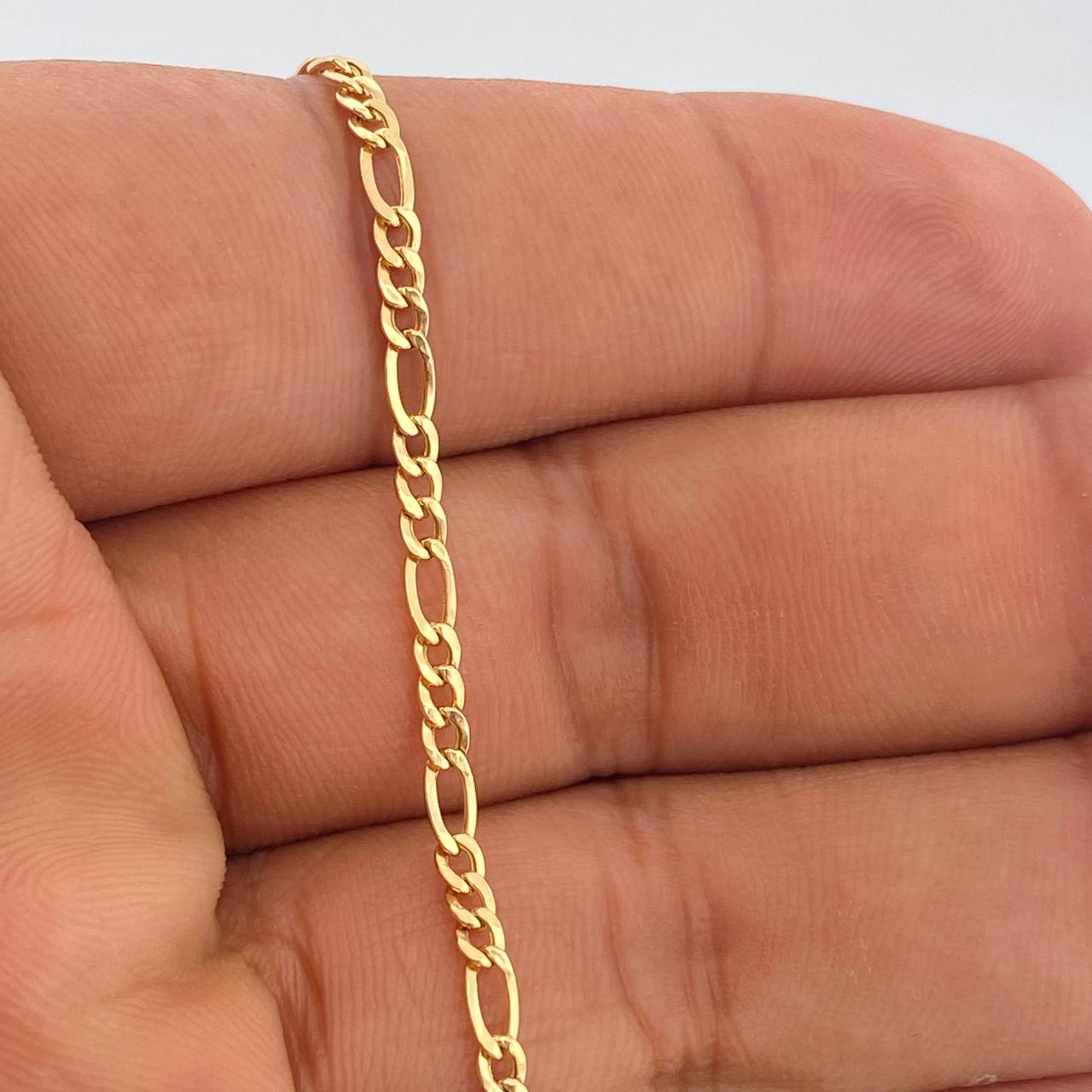Pulso Figaro 1gr / 19.5cm / 2mm Oro Amarillo +1 18K %