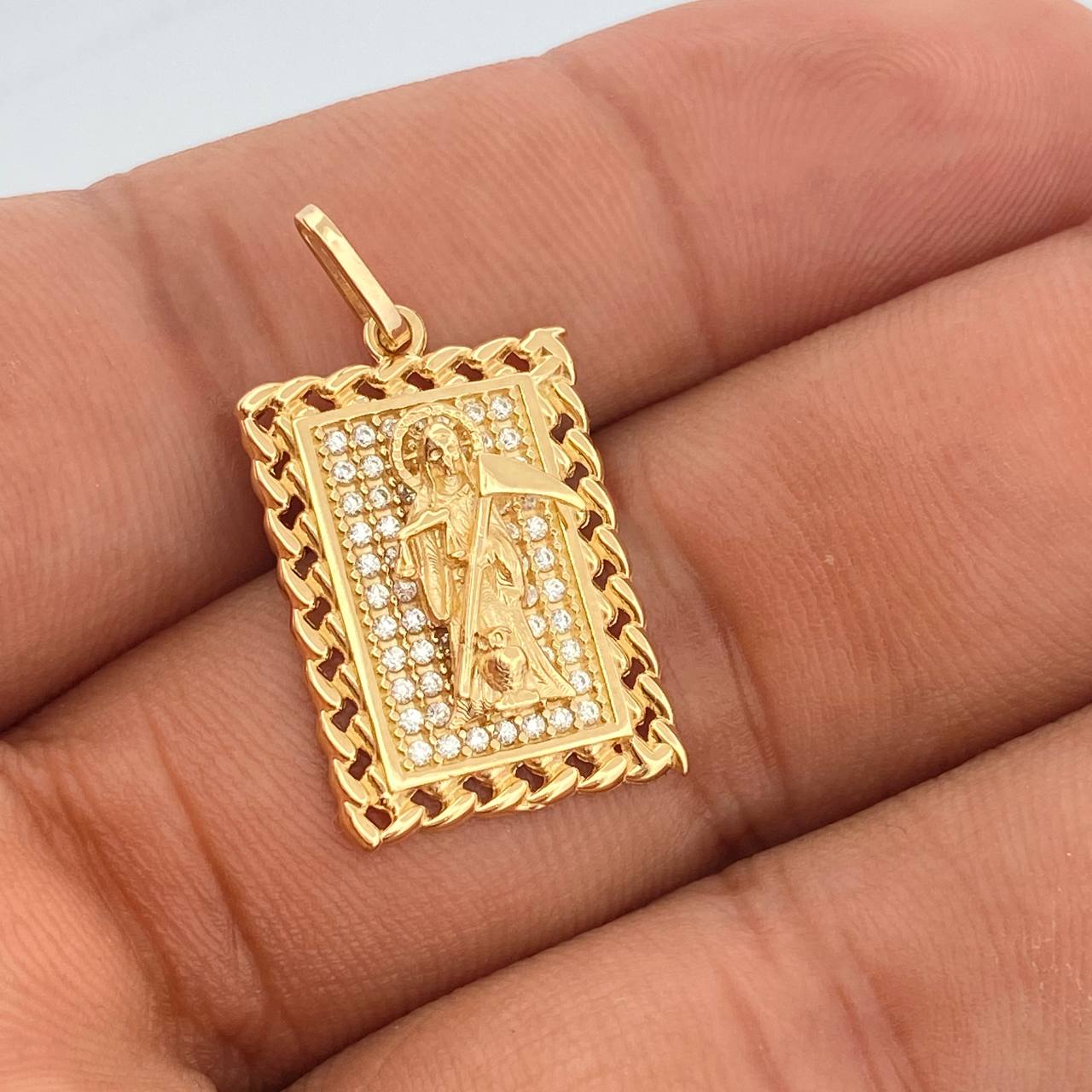 Dije Santa Muerte 3.75gr / 2.8cm / Oro Amarillo 18K +