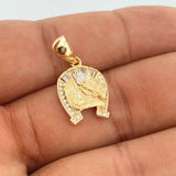 Dije Herradura Caballo 2.55gr / 2.5cm / Dos Oros Amarillo Blanco 18K +